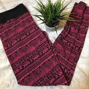 Pink Ornate Patten Yoga Leggings